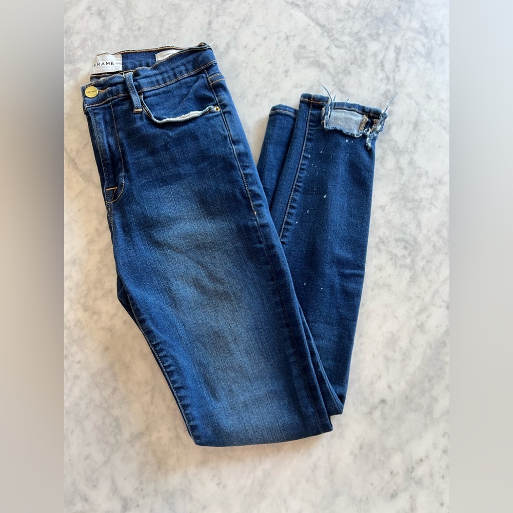 🔹EUC FRAME LE HIGH SKINNY IN COLUMBIA ROAD CHEW WASH🔹